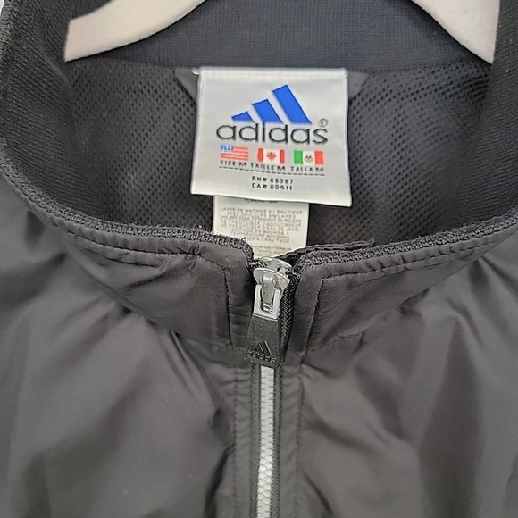 ADIDAS Vest Gilet Womens Sz M Warmer Y2k Black Reflective Vintage Golf Running - Picture 4 of 12